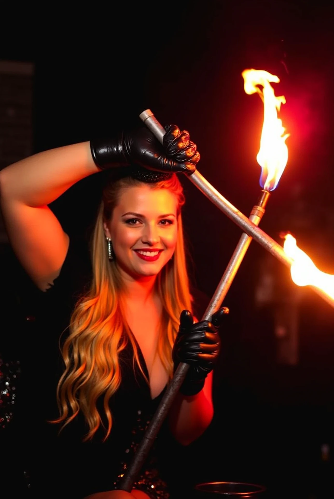 Fire show performer